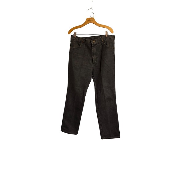 Vintage Wrangler Jeans Mens 35x34 Black Denim Cotton Regular Fit Faded - Picture 1 of 3